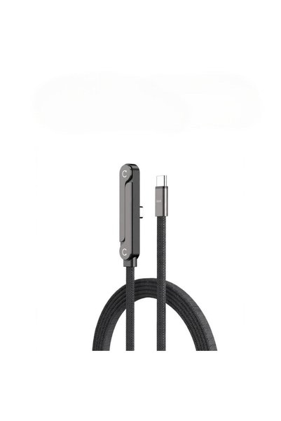 Tradeo 240W USB-C Fast Charging Cable with Folding Stand, Braided 1.5m Cord a...