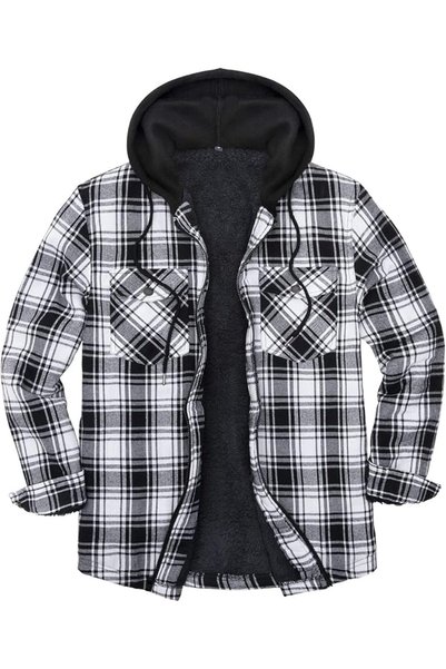 GENERAL ZENTHACE Mens Sherpa Lined Full Zip Check Jacket