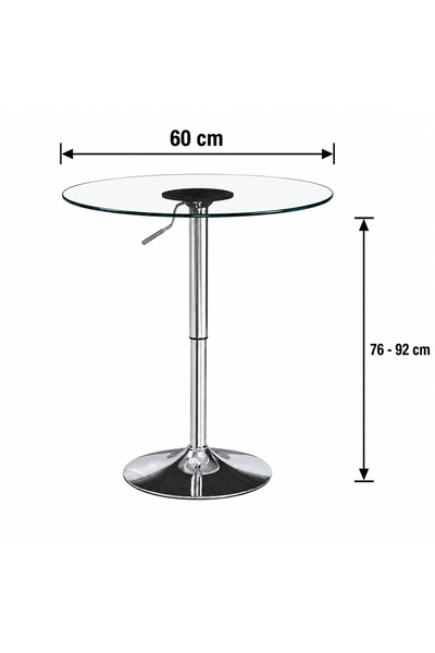 Generic طاولة كافيه زجاج 60*60(67-92) WM-27 SILVER