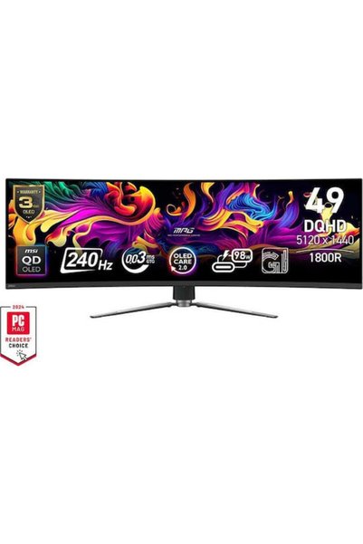 MSI MPG 491CQPX Υπερευρεία QD-OLED HDR Κυρτή Οθόνη Gaming 49 " 5120x1440 240H...