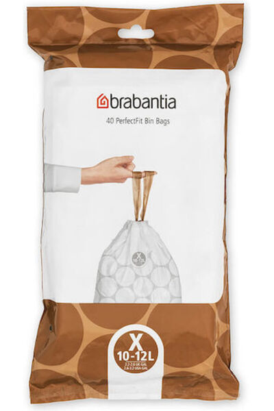 Brabantia Σακούλες σκουπιδιών Χωρητικότητα 12 λίτρα PerfectFit 40 τεμάχια Λευκές