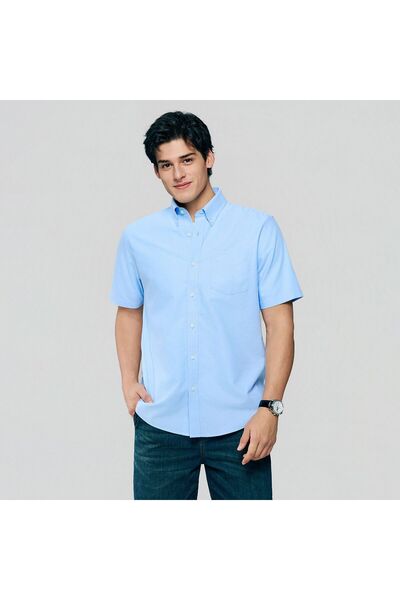 Giordano Men Wrinkle Free Short Sleeve Oxford Shirt