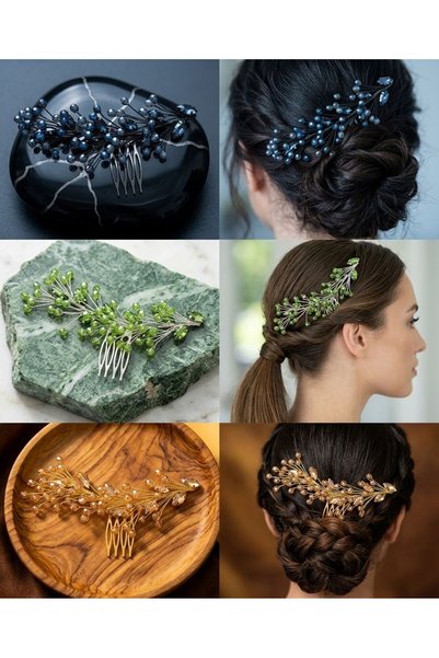 HOŞGÖR ACCESSORIES فستان سهرة مزين بالكريستال مع مشبك جانبي
