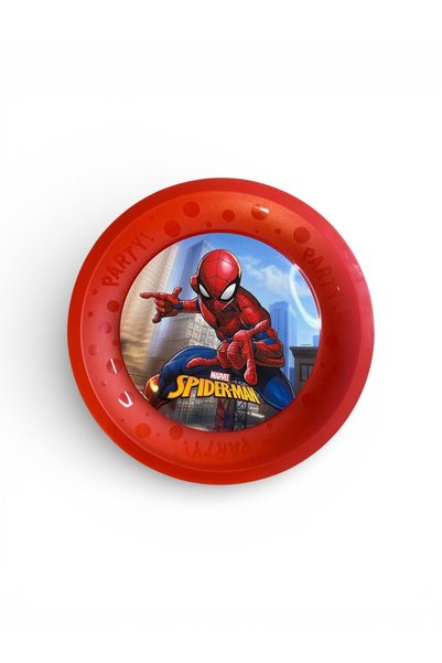Disney Farfurie Copii Spider-Man Roșie – Plastic Rezistent, Model Party, 20 cm