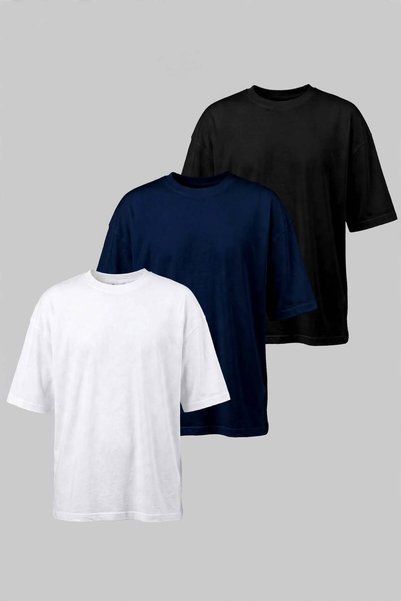 Respire Σετ 3 Unisex Oversized T-shirts, από βαμβάκι κορυφαίας ποιότητας, βασ...