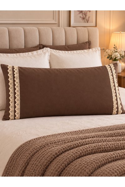 AREN HOME BABY Dantelli, Fermuarlı Uzun Yastık Kılıfı-50x150 cm. %100 Pamuklu...