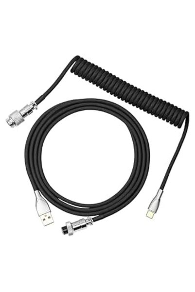 YAKITER كابل USB C ملفوف مخصص احترافي للوحة مفاتيح الكمبيوتر، كابل لوحة مفاتي...