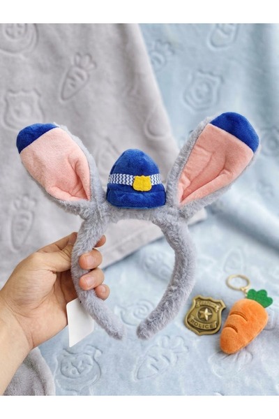 Zootopia Zootropolis Judy Hopps Polis Tavşan Kulaklı Saç Tacı – Peluş Şapkalı...