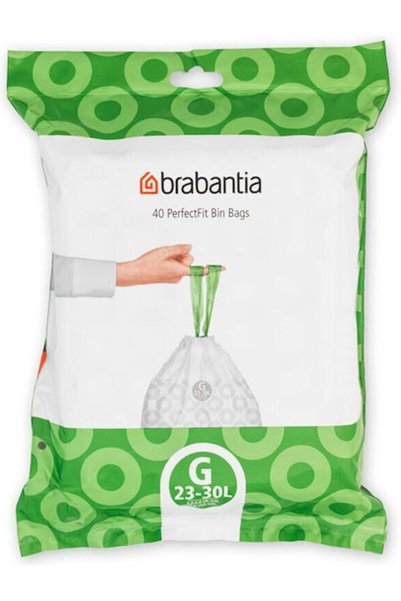 Brabantia Σακούλες σκουπιδιών Χωρητικότητα 25λτ 40x42εκ 40τεμ Λευκές