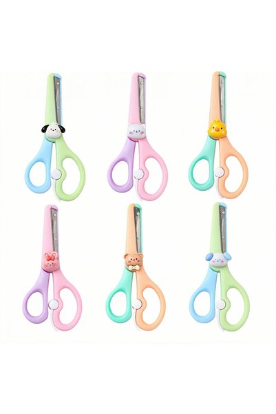 JDLYEVER 6-Piece Adorable Cartoon Craft Scissors Set for Kids Students Teache...