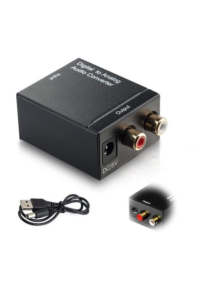 ELECDON محول صوت رقمي إلى تناظري، محول DAC رقمي SPDIF بصري إلى تناظري L/R RCA...