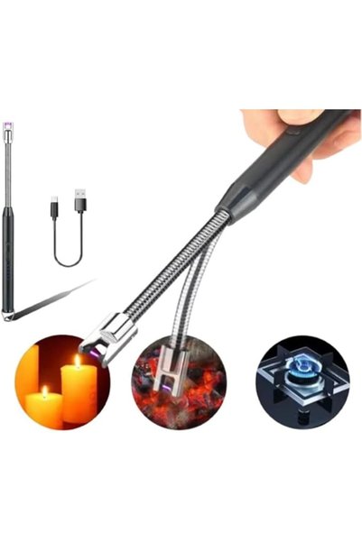 Generic ولاعة كهربائية قابلة لإعادة الشحن ومقاومة للرياح بدون لهب مع رقبة مرن...