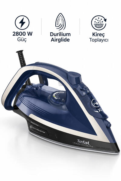 TEFAL Ultragliss Plus 2800W Kireç Toplayıcılı 260g Şok Buharlı Ütü Tiftik Mak...