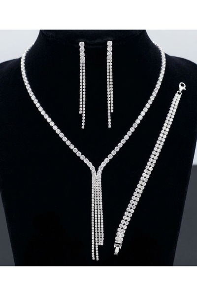 ROSALINDA Zircon Stone Waterway Necklace Earring Bracelet Set
