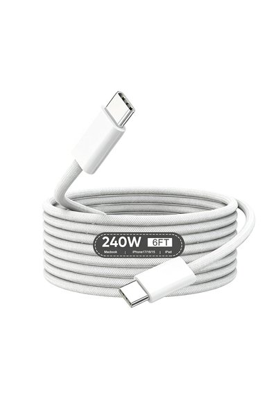Generic كابل شحن سريع USB-C إلى USB-C بقوة 240 واط لأجهزة ماك بوك وآيباد، بطو...