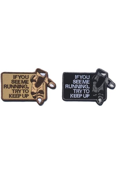 Generic 2pcs If You See Me Running Try to Keep Up Embroidery Patch Backer for...