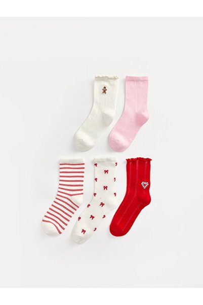 LC Waikiki Esvab • Modern & Distinctive 5-Piece Embroidered Women's Socks