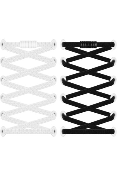 Zoye 2 Pairs Elastic Shoe Laces - Elastic No Tie Shoe Laces for Kids&Adults S...