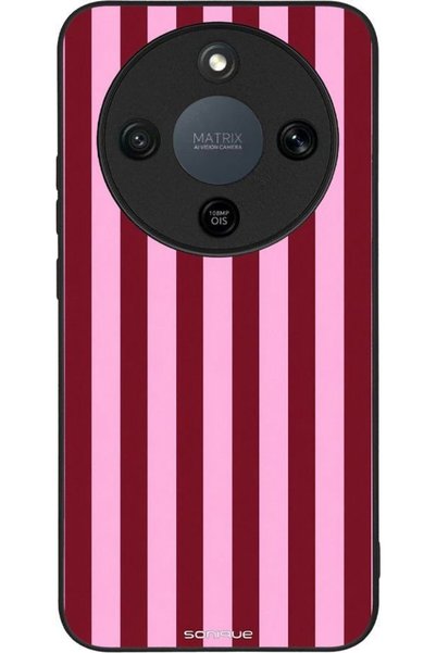 Sonique Σειρά Stripe Stories Θήκη για Honor Magic8 Lite 5G Ριγέ Ροζ - Κόκκινο