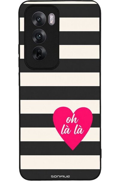 Sonique Σειρά Stripe Stories Θήκη για Oppo Reno12 5G Oh La La - Μαύρο