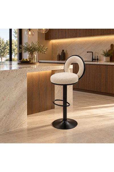 AL IALM Adjustable piston bar stool with footrest - Modern swivel chair