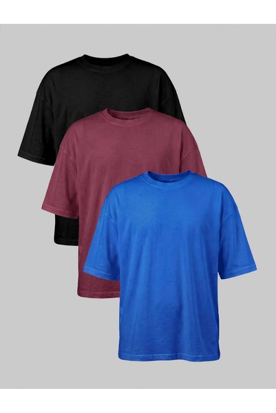 Respire Σετ 3 Unisex Oversized T-shirts, από βαμβάκι κορυφαίας ποιότητας, βασ...