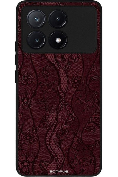 Sonique Θήκη Σειράς Diva για Xiaomi Poco X6 Pro 5G Βουργουνδί Ροζ Δαντέλα