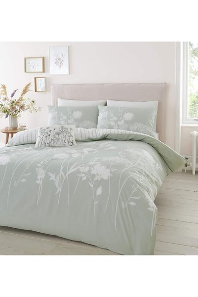 Catherine Lansfield Meadowsweet Floral Reversible Super King Duvet Cover Set ...