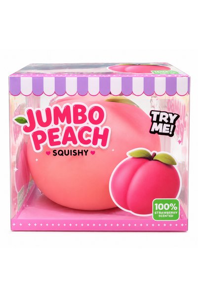 DoviCo Squeezy Dev Boy Şeftali Sukuşi Squish Çilek Kokulu Büyük Boy Yumuşak S...