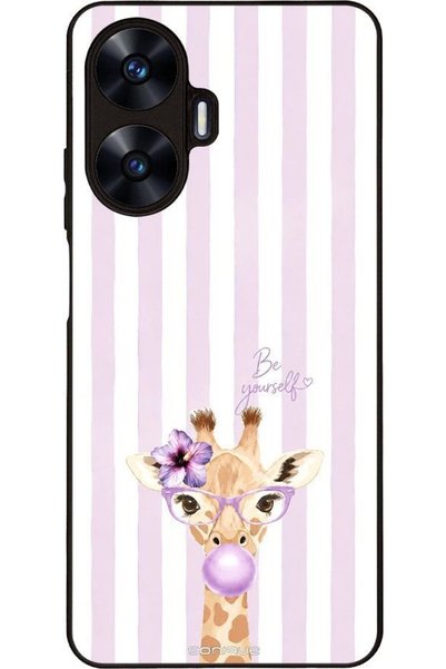 Sonique Σειρά Stripe Stories Θήκη για Realme C55 Λιλά-Καμηλοπάρδαλη με Τσιχλό...