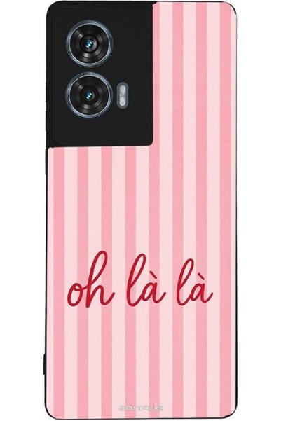 Sonique Σειρά Stripe Stories Θήκη για Motorola Edge 50 Fusion 5G Oh La La - Ροζ
