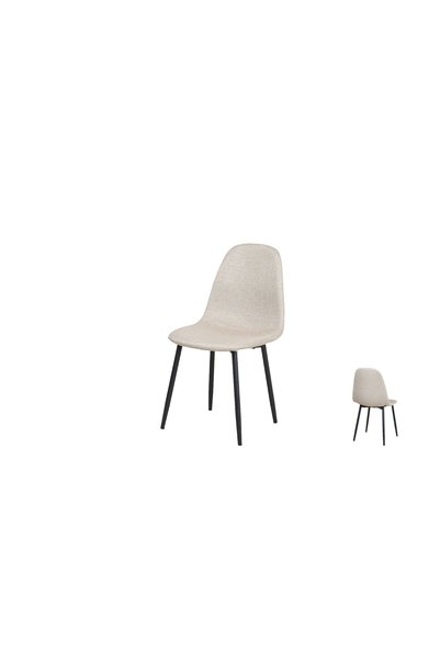 IN HOME STORE Modern Design Chair Beige Fabric and Metal Legs