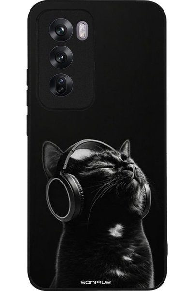 Sonique Ανδρική Έκδοση Θήκης για Oppo Reno12 Pro 5G Audio Kitten - Μαύρο