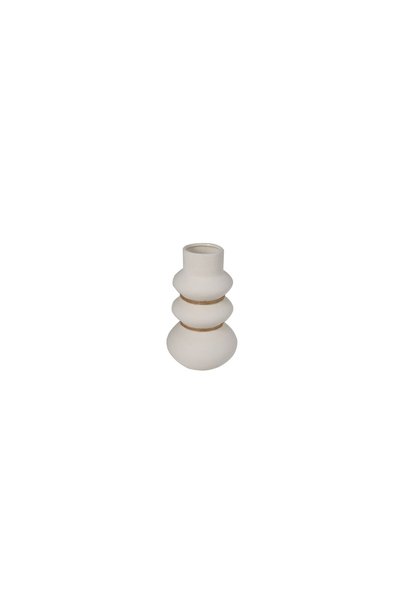 IN HOME STORE فازة ديكور بتصميم متدرج سيراميك أبيض