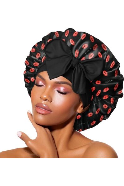 BONNET QUEEN Silk Bonnet for Sleeping Women, Double Layer Silk Hair Bonnet wi...