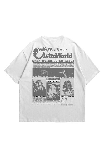 KOLAYALTUST Women Men White Travis Scott Wish You Were Here Printed Oversize ...
