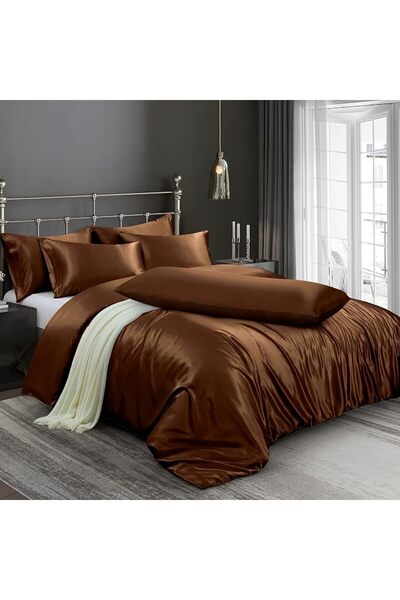 Ersmak 6 Pieces Satin Duvet Cover King Size Luxury Silky Bedding Duvet Cover ...