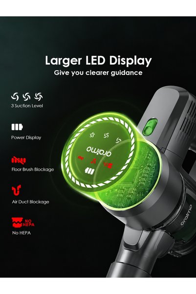 Generic Brand Oraimo Ultrapure 24Kpa Cordless Upright Vacuum Cleaner - Grey