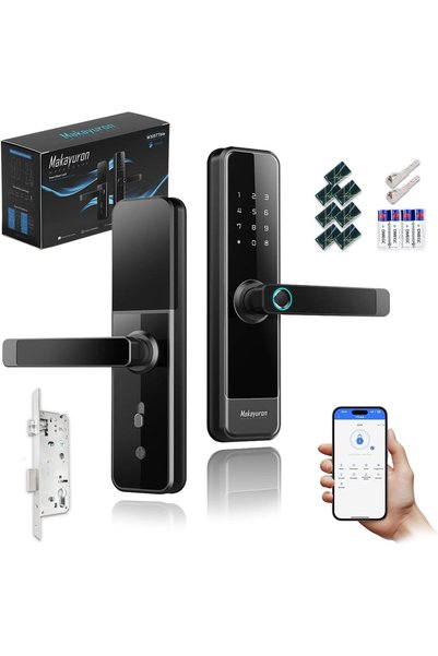 Makayuron قفل باب ذكي ببصمة الإصبع يعمل مع تطبيق TTLock عبر البلوتوث، 5 طرق ل...
