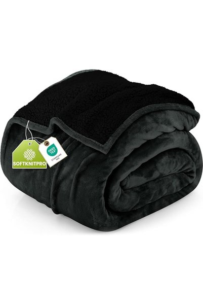 Utopia Bedding (King, Navy Blue) - Sherpa Flannel Fleece reversible blankets ...