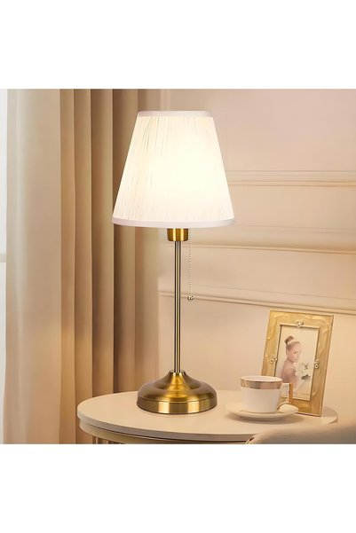 Generic Desk Lamp, Portable Metal Table Lamp, Fabric Shade Desk Lamps, Electr...