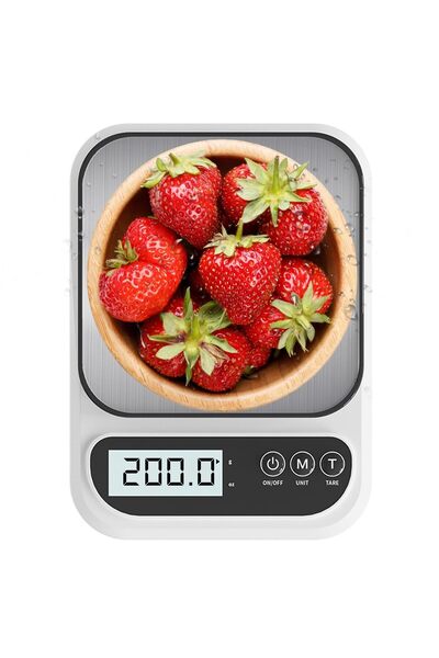 Azulmart ميزان مطبخ منزلي رقمي عالي الدقة، مقاوم للماء، مع شاشة LCD كبيرة ووظ...