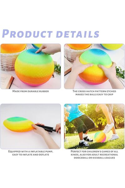NALACAL Playground Balls with Air Pump, 8.5inch Inflatable Dodge Ball Handball Rubber Kickball No Sting Ball