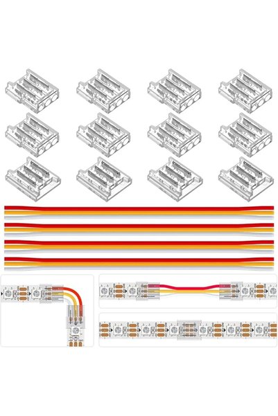 TERRIFI طقم موصلات شريط إضاءة LED لشرائط WS2812B WS2811 SK6812 SMD LED، 3 دبا...