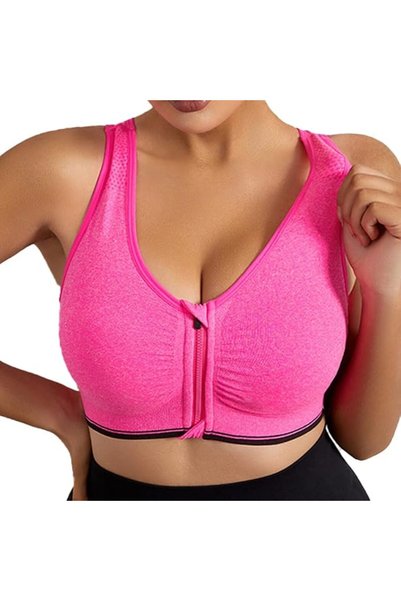 Dress Cici حمالة صدر رياضية بسحّاب أمامي، حمالة صدر متوسطة التثبيت للجري للنساء