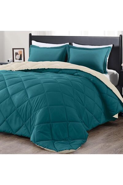 downluxe Lightweight Solid Comforter Set (Queen) with 2 Pillow Shams - 3-Piec...