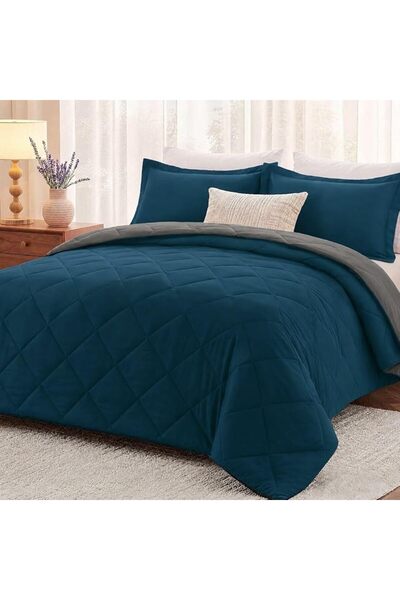 downluxe Lightweight Solid Comforter Set (Queen) with 2 Pillow Shams - 3-Piec...