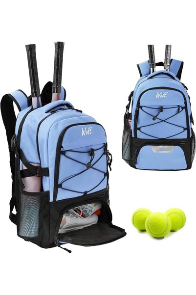 WOLT Tennis Bag Large Tennis Racket Backpack for Women Men, Holds 2 Racquets ...