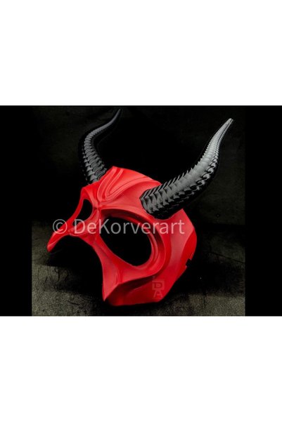 Daynav Boynuzlu Şeytan Maskesi Cadılar Bayramı Halloween Maskeli Balo Kostüm ...