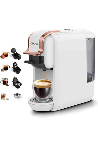 Cafelffe ماكينة قهوة كبسولات MK-603، 19 بار، 4 في 1 لتحضير الإسبريسو الساخن/ا...